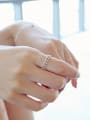 thumb Fashion Double Row Zircon Silver Ring 1