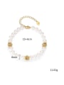 thumb Pure silver freshwater pearl beads Gold Zricon Bracelet 3