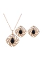 thumb Alloy Imitation-gold Plated Fashion Artificial Stones Square-shaped Pieces Jewelry Set 0