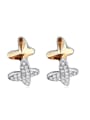 thumb Fashion Double Butterfly austrian Crystals-covered Stud Earrings 4