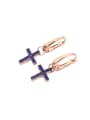 thumb Cross Shaped Copper Exquisite Women Hook Earrings 2