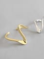 thumb 925 Sterling Silver With 18k Gold Plated Simplistic Irregular Rings 0
