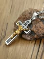 thumb Stainless Steel With Two-color plating Personality Cross Necklaces 2
