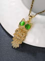 thumb All-match Gold Plated Owl Shaped Opal Necklace 2