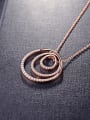thumb Fashion circle AAA zircon necklace rose gold silver two color selectable 1