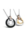 thumb Fashion Hollow Round Heart shaped Titanium Necklace 0