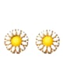 thumb Alloy Gold Plated Fashion Sun Flower stud Earring 0