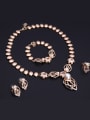 thumb Alloy Imitation-gold Plated Fashion Artificial Pearl Four Pieces Jewelry Set 1