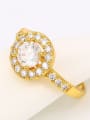 thumb Copper Alloy 24K Gold Plated Creative Ethnic Zircon Women Engagement Ring 1