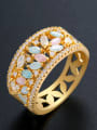 thumb Copper With Cubic Zirconia Fashion Flower Multistone Rings 0