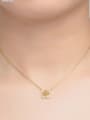 thumb Hollow Square Micro Pave Gold Plated Clavicle Necklace 1