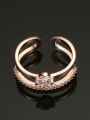 thumb Double Lines Fashion Classical Opening Ring 1