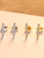 thumb 925 Sterling Silver With 18k Gold Plated Simplistic One-character  Stud Earrings 0