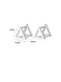 thumb 925 Sterling Silver With Platinum Plated Simplistic Triangle Clip On Earrings 3