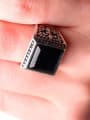 thumb Retro style Square Resin Sliver Plated Ring 1
