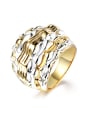 thumb Wave Shaped Double Color Geometric Ring 0