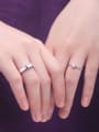 thumb 925 Sterling Silver With  Cubic Zirconia Simplistic Lovers free size Rings 2