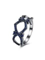 thumb Personalized Blue Zircon Geometrical Ring 0