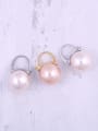 thumb Titanium With Artificial Pearl  Simplistic Round Clip On Earrings 3
