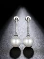 thumb Copper With pearl Fashion Ball Drop Earrings 2