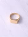 thumb Titanium With Gold Plated Simplistic Smooth Geometric Band Rings 0