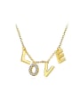 thumb 18K Gold Plated Monogrammed Rhinestones Necklace 0