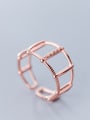 thumb 925 Sterling Silver With Silver Plated Personality Geometric Free Size Rings 2