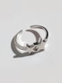 thumb Fashion Double Star Smooth Silver Opening Ring 2