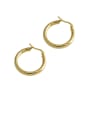 thumb 925 Sterling Silver With Gold Plated Simplistic Round Hoop Earrings 0