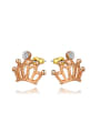 thumb Personality Crown Shaped Austria Crystal Stud Earrings 0