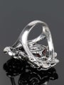 thumb Exquisite Retro style Antique Silver Plated Alloy Flowery Ring 4