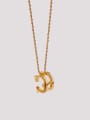 thumb Copper With Gold Plated Personality CH Multifaceted Stereo letter  2 Piece Jewelry Set 3