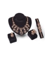 thumb Alloy Imitation-gold Plated Vintage style Round-shaped Hollow Four Pieces Jewelry Set 0