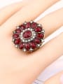 thumb Retro style Ruby Resin stones Crystals Round Alloy Ring 1