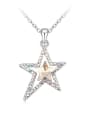 thumb Simple austrian Crystals-covered Star Pendant Alloy Necklace 3