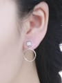 thumb 925 Silver Elegant Round Shaped hoop earring 1