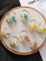 thumb Alloy With  Acrylic Cute Hollow  Round Flower Hoop Earrings 1