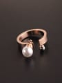 thumb Double Artificial Pearls Opening Ring 0
