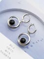 thumb Exquisite Round Shaped Black Glue Clip Earrings 1