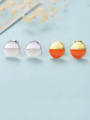 thumb 925 Sterling Silver With Enamel Simplistic Round Stud Earrings 2