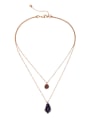 thumb Simple Geometric Artificial Stones Multi-layer Alloy Necklace 2