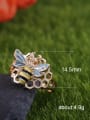 thumb Copper With Gold Plated Exaggerated Insect Band Rings 1