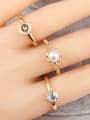 thumb Fashion Artificial Pearl Zircon Crystal Gold Plated Ring Set 1