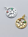 thumb 925 Sterling Silver With 18k Gold Plated Delicate Round Charms 0