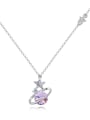 thumb Simple Little Star Round austrian Crystal Alloy Necklace 1