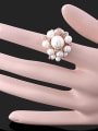 thumb Fashion Exaggerated Artificial Pearls Tiny Rhinestones Alloy Ring 1