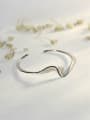 thumb Simple Wave Silver Opening Bangle 0
