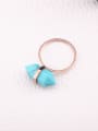 thumb Blue Stones Geometric Titanium Ring 0