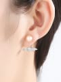 thumb 925 Sterling Silver with 3A zircon 7-75mm steamed bread ear studs 1
