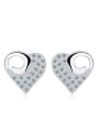 thumb Adorable Heart Micro Pave Zircons Stud Earrings 0